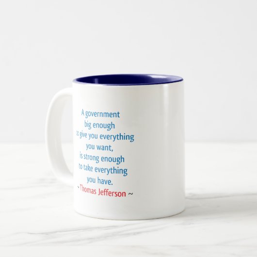 Thomas Jefferson #1 Zweifarbige Tasse (Vorderseite Links)