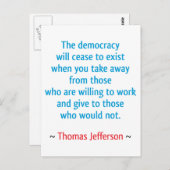 Thomas Jefferson #2 Postkarte (Vorne/Hinten)