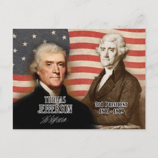 Thomas Jefferson - 3. Präsident der USA Postkarte (Vorderseite)