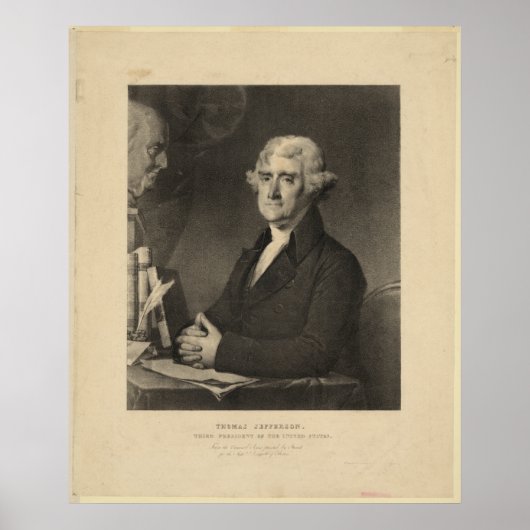 THOMAS JEFFERSON 3. US-Präsident Lithograph Poster (Vorne)
