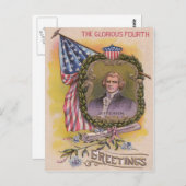 Thomas Jefferson American Flag Vergiss-Me-Not Postkarte (Vorne/Hinten)