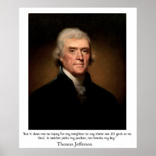 Thomas Jefferson auf dem Staat und der Religion Poster