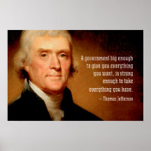 Thomas Jefferson auf einem Poster gegen große Regi