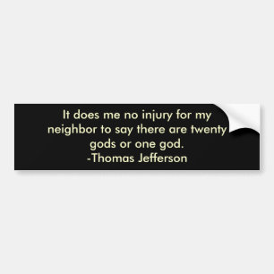 Thomas Jefferson auf religiöser Toleranz Autoaufkleber