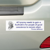 Thomas Jefferson auf Tyrannei-Autoaufkleber Autoaufkleber (Auf Auto)