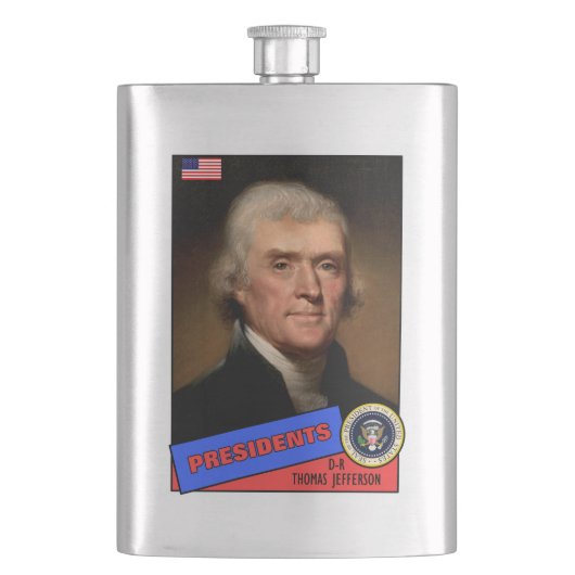 Thomas Jefferson Baseball Card Flachmann (Vorderseite)