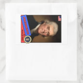 Thomas Jefferson Baseball Card Rechteckiger Aufkleber (Tasche)