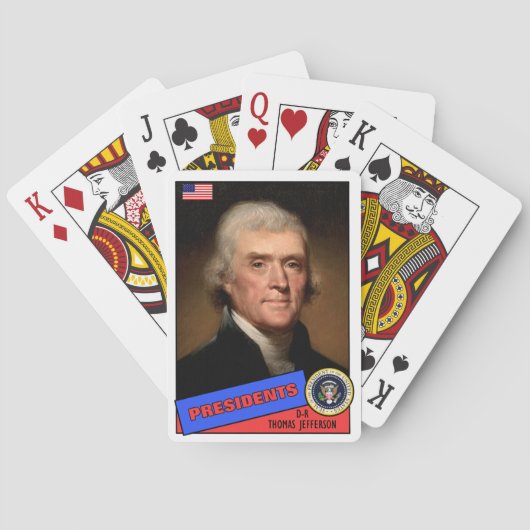 Thomas Jefferson Baseball Card Spielkarten (Rückseite)
