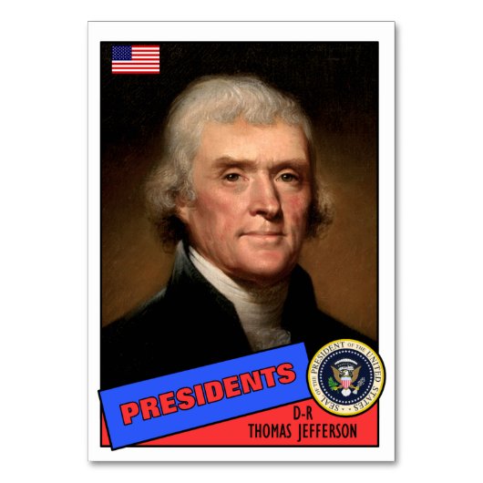 Thomas Jefferson Baseball Card Tischnummer (Vorderseite)