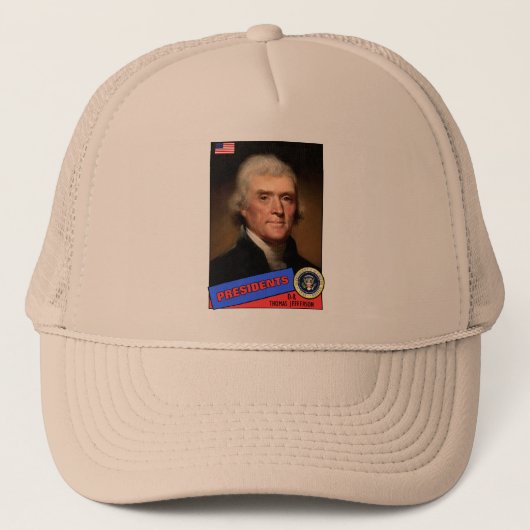 Thomas Jefferson Baseball Card Truckerkappe (Vorderseite)