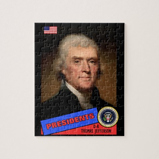 Thomas-Jefferson-Baseballkarte Puzzle (Vertikal)