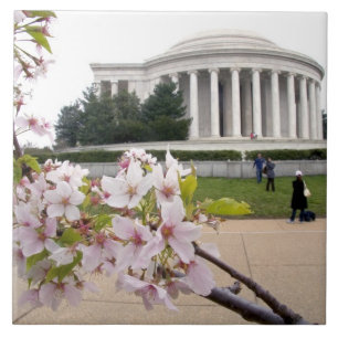 Thomas-Jefferson-Denkmal mit Kirschblüten Fliese