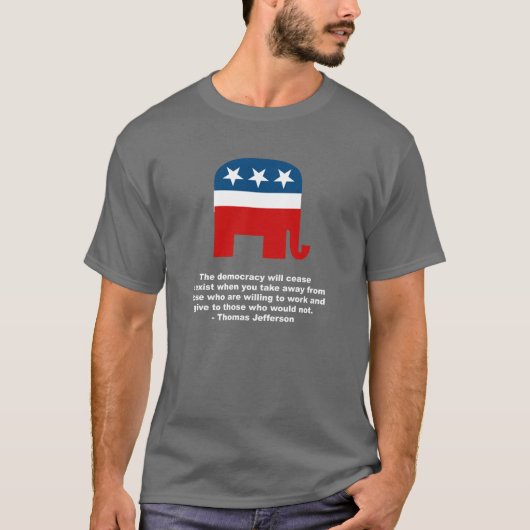 Thomas Jefferson - die Demokratie hört zum exi auf T-Shirt (Vorderseite)