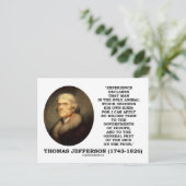 Thomas Jefferson Experience Man liebt die eigene A Postkarte (Stehend Vorderseite)