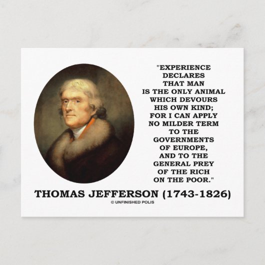 Thomas Jefferson Experience Man liebt die eigene A Postkarte (Vorderseite)