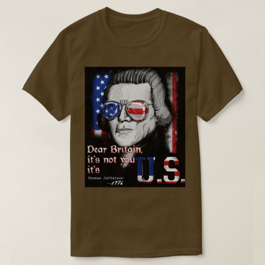 Thomas Jefferson Founding Pater USA Flag 4. Juli T-Shirt (Design vorne)