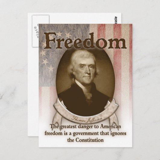 Thomas Jefferson - Freiheit Postkarte (Vorne/Hinten)