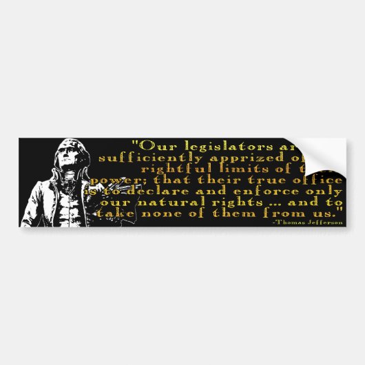 Thomas Jefferson"Grenzen auf Power" Autoaufkleber (Vorne)