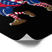 Thomas Jefferson Griddy American Flag 4. Juli Poster (Ecke)