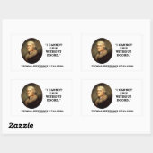 Thomas Jefferson Ich kann nicht ohne Buchziffer le Rechteckiger Aufkleber (Blatt)