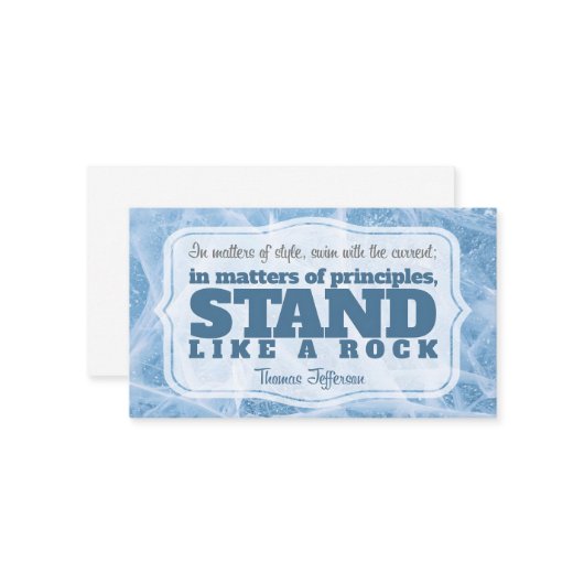 Thomas Jefferson Inspirational Zitat "Grundsatz" Mitteilungskarte (Vorderseite/Rückseite Beispiel)