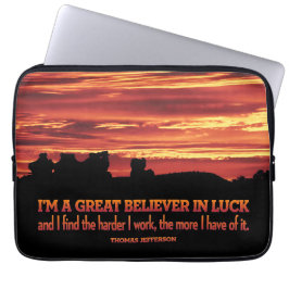 Thomas Jefferson Inspirational Zitat "Luck" Laptopschutzhülle