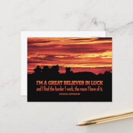 Thomas Jefferson Inspirational Zitat "Luck" Postkarte