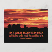 Thomas Jefferson Inspirational Zitat "Luck" Postkarte (Vorderseite)