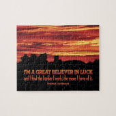 Thomas Jefferson Inspirational Zitat "Luck" Puzzle (Horizontal)