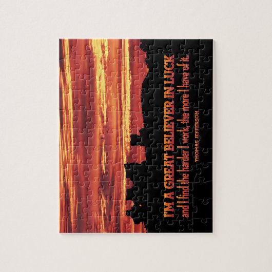 Thomas Jefferson Inspirational Zitat "Luck" Puzzle (Vertikal)