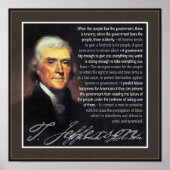 Thomas Jefferson - mehrere Zitate Poster (Vorne)