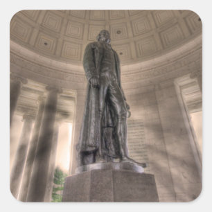 Thomas Jefferson Memorial Bronze Statue Quadratischer Aufkleber
