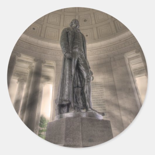 Thomas Jefferson Memorial Bronze Statue Runder Aufkleber (Vorderseite)