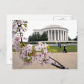 Thomas Jefferson Memorial mit Kirschblüten Postkarte (Vorne/Hinten)