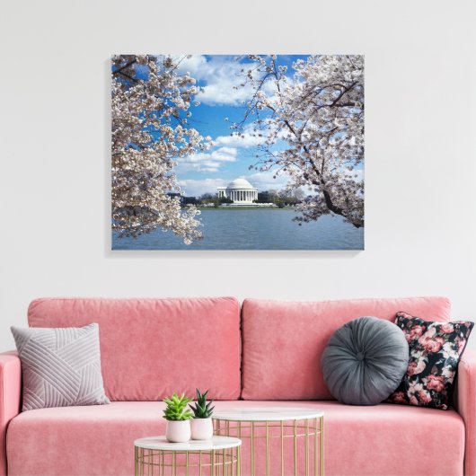 Thomas Jefferson Memorial with Cherry Blossoms Leinwanddruck (Insitu (Wohnzimmer))