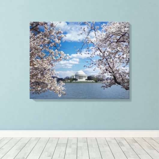Thomas Jefferson Memorial with Cherry Blossoms Leinwanddruck (Insitu (Holzboden))