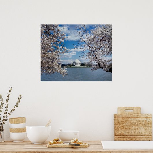 Thomas Jefferson Memorial with Cherry Blossoms Poster (Küche)