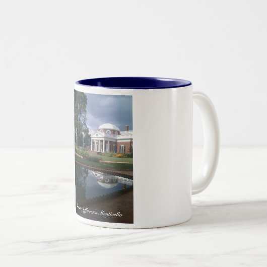 Thomas Jefferson Monticello Zweifarbige Tasse (VorderseiteRechts)