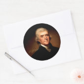 Thomas Jefferson Portrait Runder Aufkleber (Umschlag)