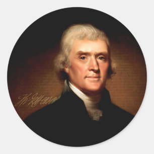 Thomas Jefferson Portrait Runder Aufkleber