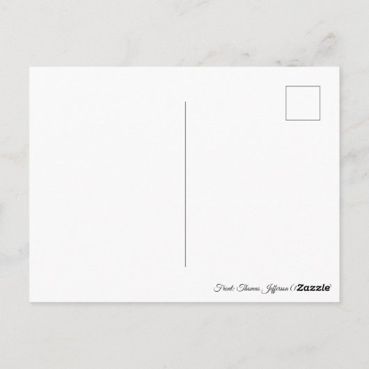 Thomas Jefferson Postkarte (Rückseite)