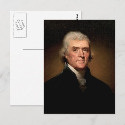 Thomas Jefferson Postkarte (Vorne/Hinten)