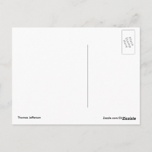 Thomas Jefferson Postkarte (Rückseite)