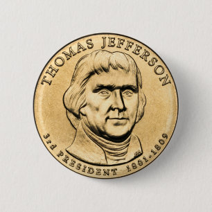 Thomas Jefferson Presidential $1 Coin Button