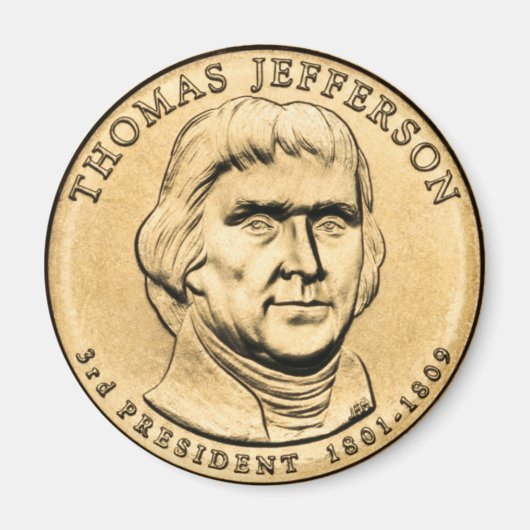 Thomas Jefferson Presidential $1 Coin Magnet (Vorne)