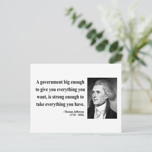 Thomas Jefferson Quote 1b Postkarte (Stehend Vorderseite)