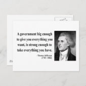 Thomas Jefferson Quote 1b Postkarte (Vorne/Hinten)