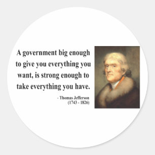 Thomas Jefferson Quote 1c Runder Aufkleber