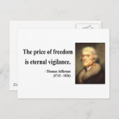 Thomas Jefferson Quote 2c Postkarte (Vorne/Hinten)