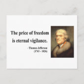 Thomas Jefferson Quote 2c Postkarte (Vorderseite)